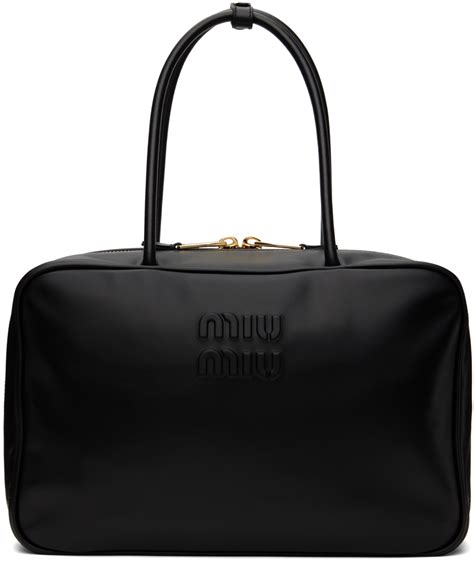 miu miu beau|Black Leather Beau Bag .